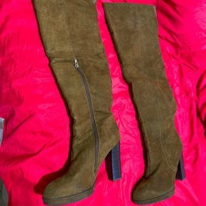 Suede BrownThigh High Heels